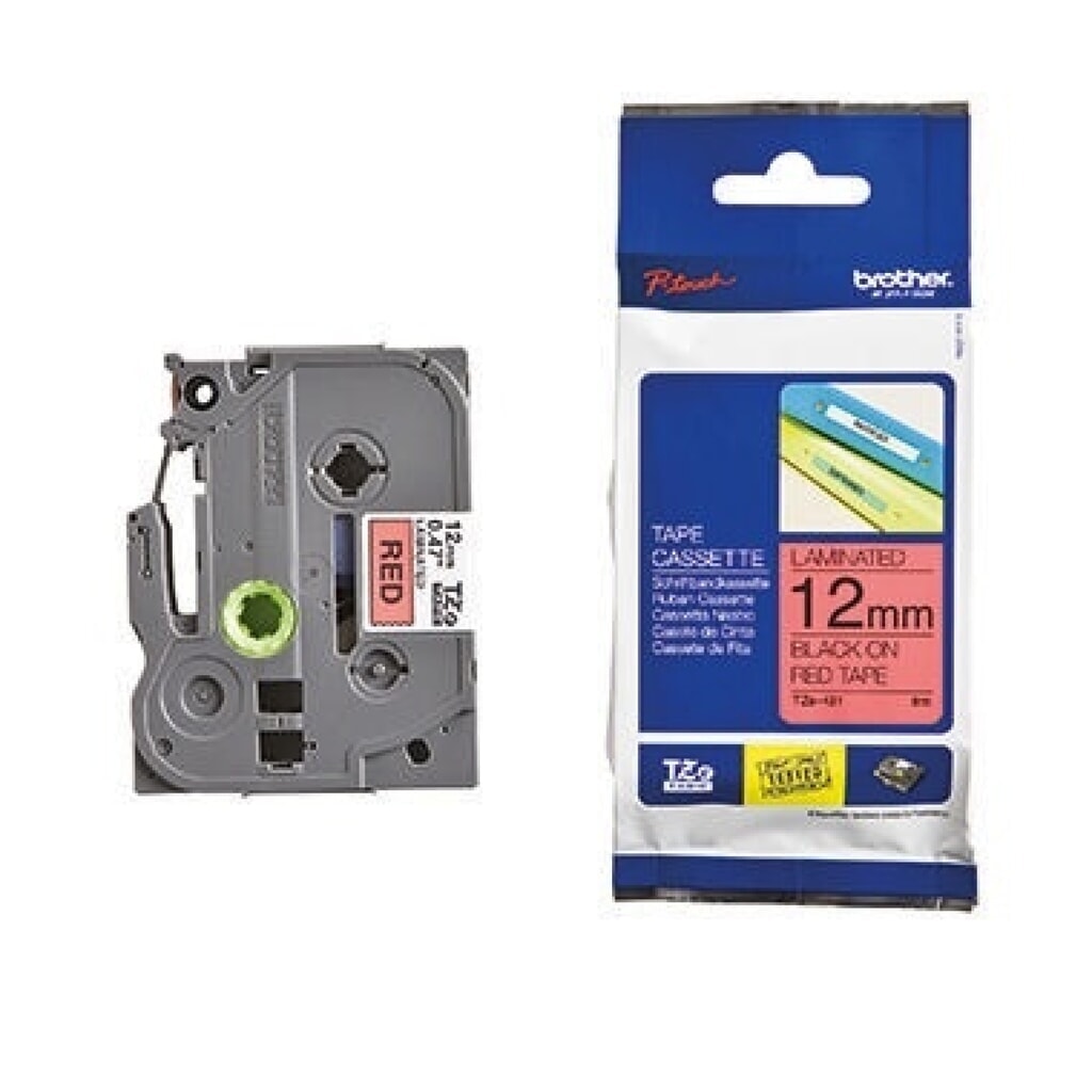 P-touch Schriftbandkassette TZE431 12mmx8m laminiert sw auf rt Produktabbildung: P-touch Schriftbandkassette TZE431 12mmx8m laminiert sw auf rt