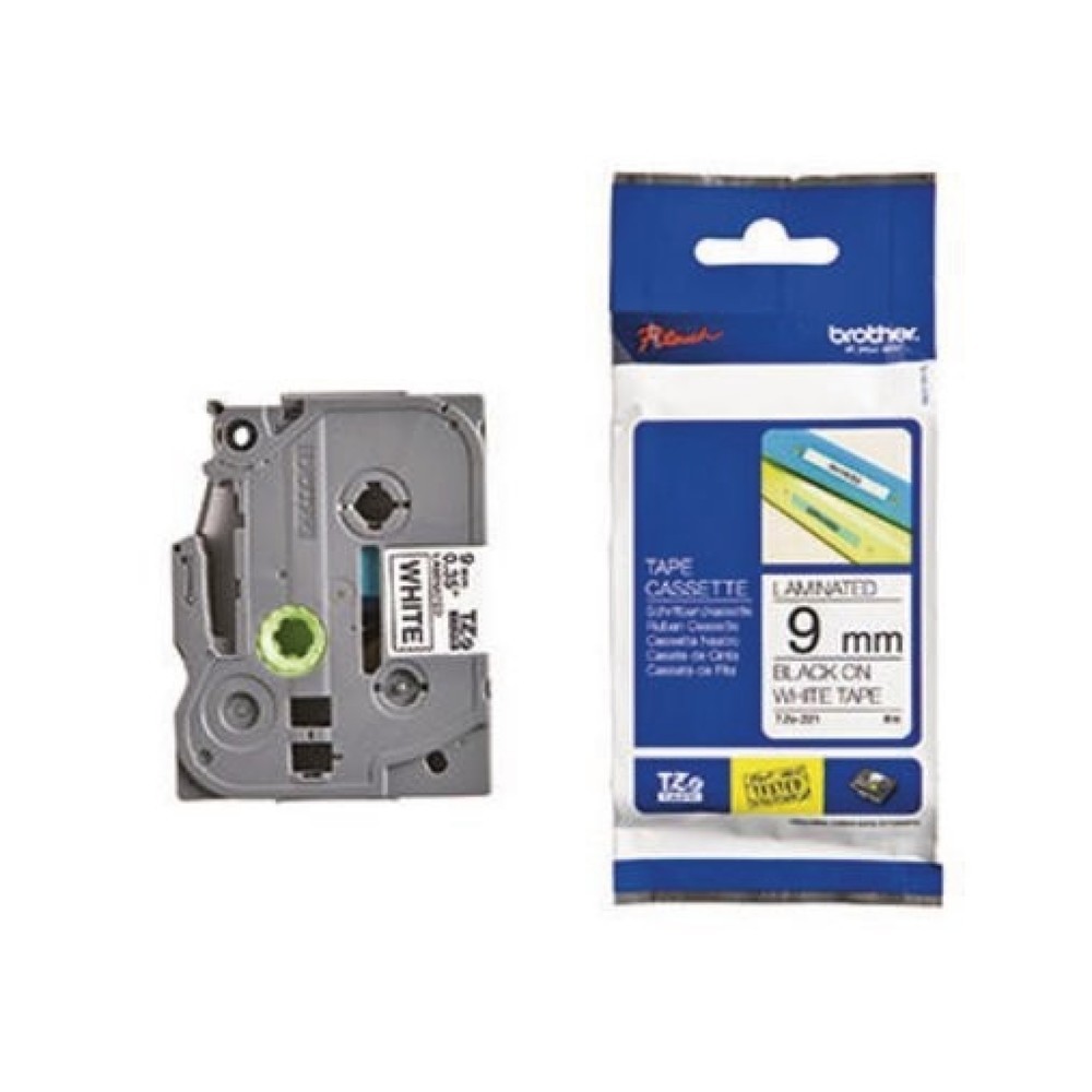 Produktabbildung: P-touch Schriftbandkassette TZE221 9mmx8m laminiert sw auf ws