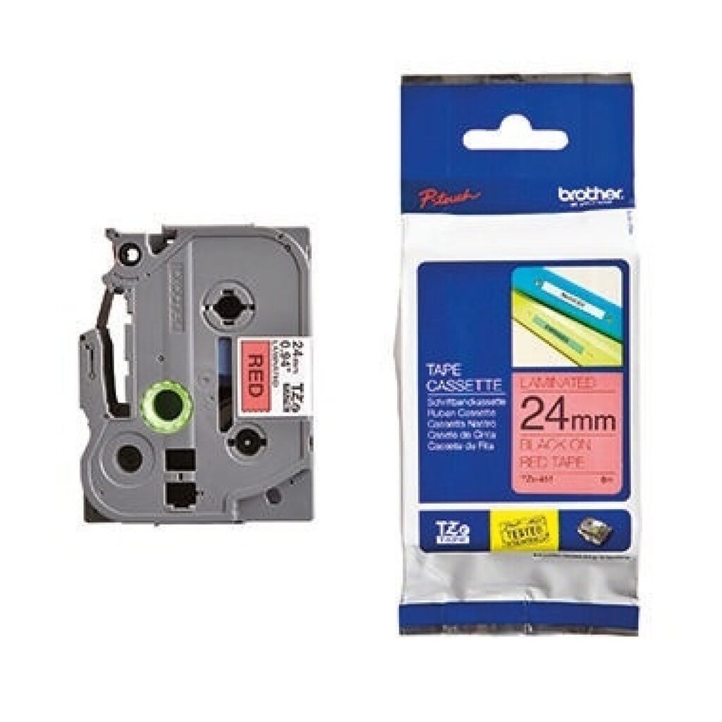 Produktabbildung: P-touch Schriftbandkassette TZE451 24mmx8m laminiert sw auf rt