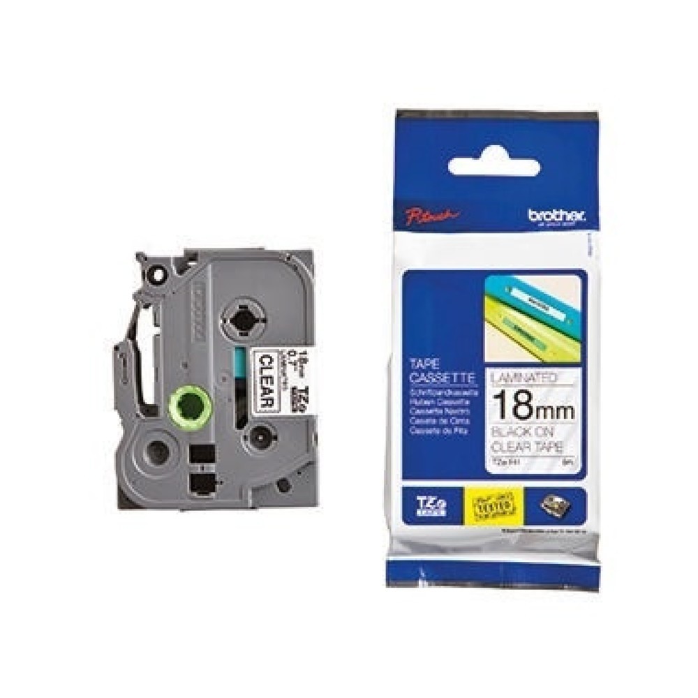 Produktabbildung: P-touch Schriftbandkassette TZE141 18mmx8m laminiert sw auf fl