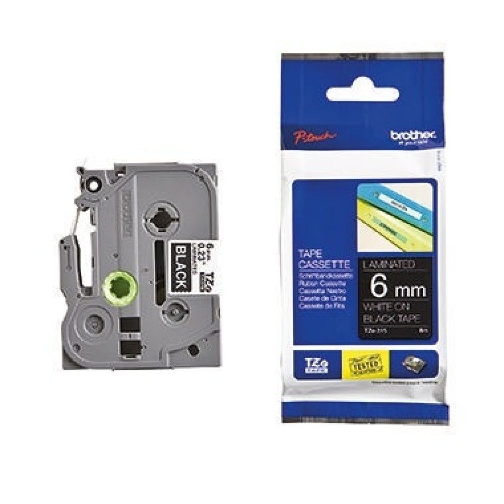 Produktabbildung: P-touch Schriftbandkassette TZE315 6mmx8m laminiert ws auf sw