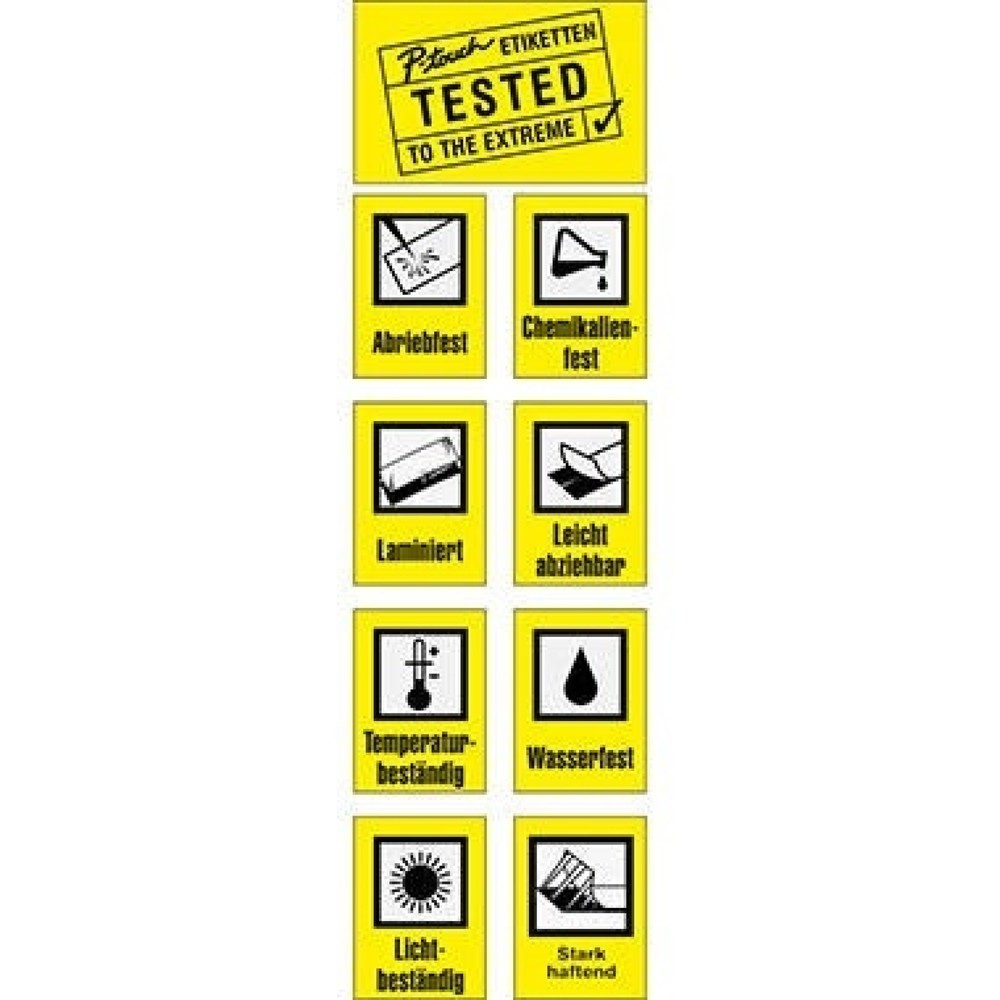 Produktabbildung Nr. 7: P-touch Schriftbandkassette TZE611 6mmx8m laminiert sw auf ge