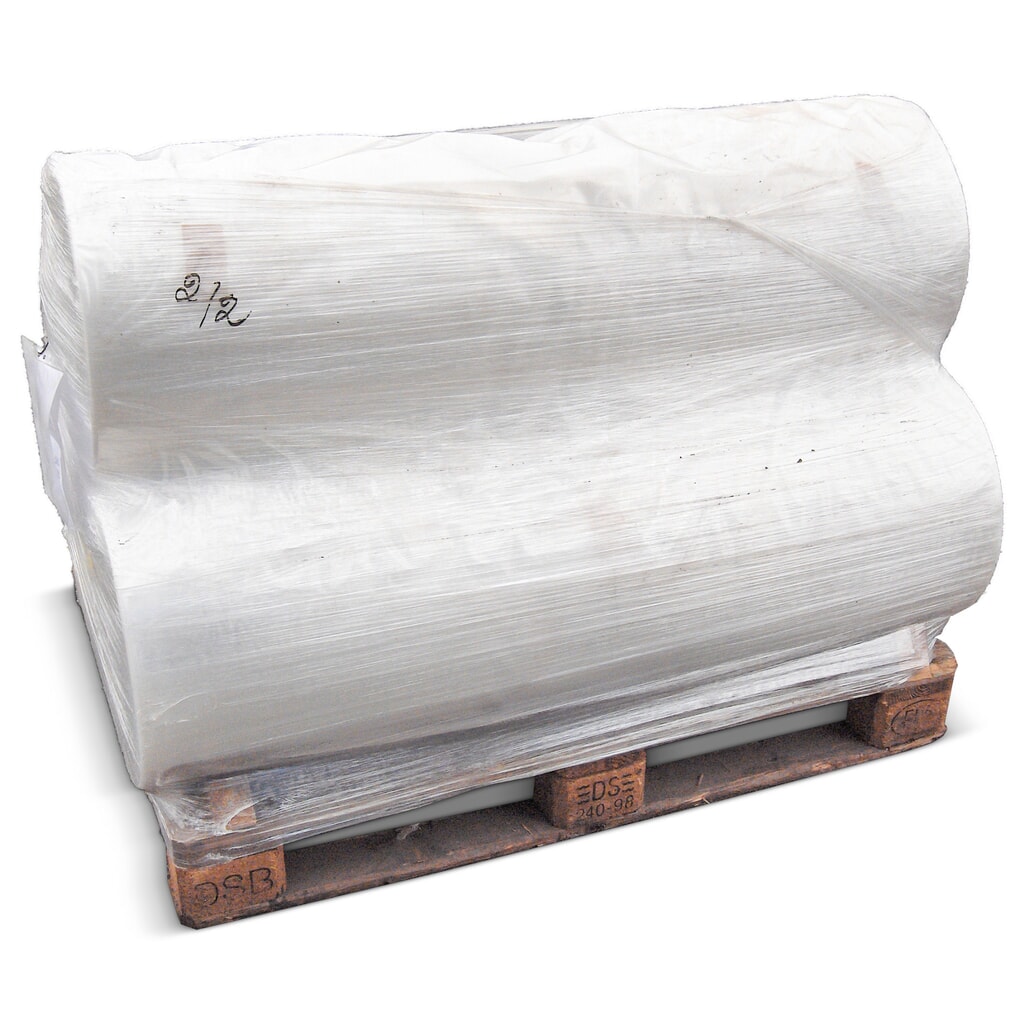 Schrumpffolie aus PE, Schlauchlänge 200 m, BxT 850 x 650 mm Produktabbildung: Schrumpffolie aus PE, Schlauchlänge 200 m, BxT 850 x 650 mm