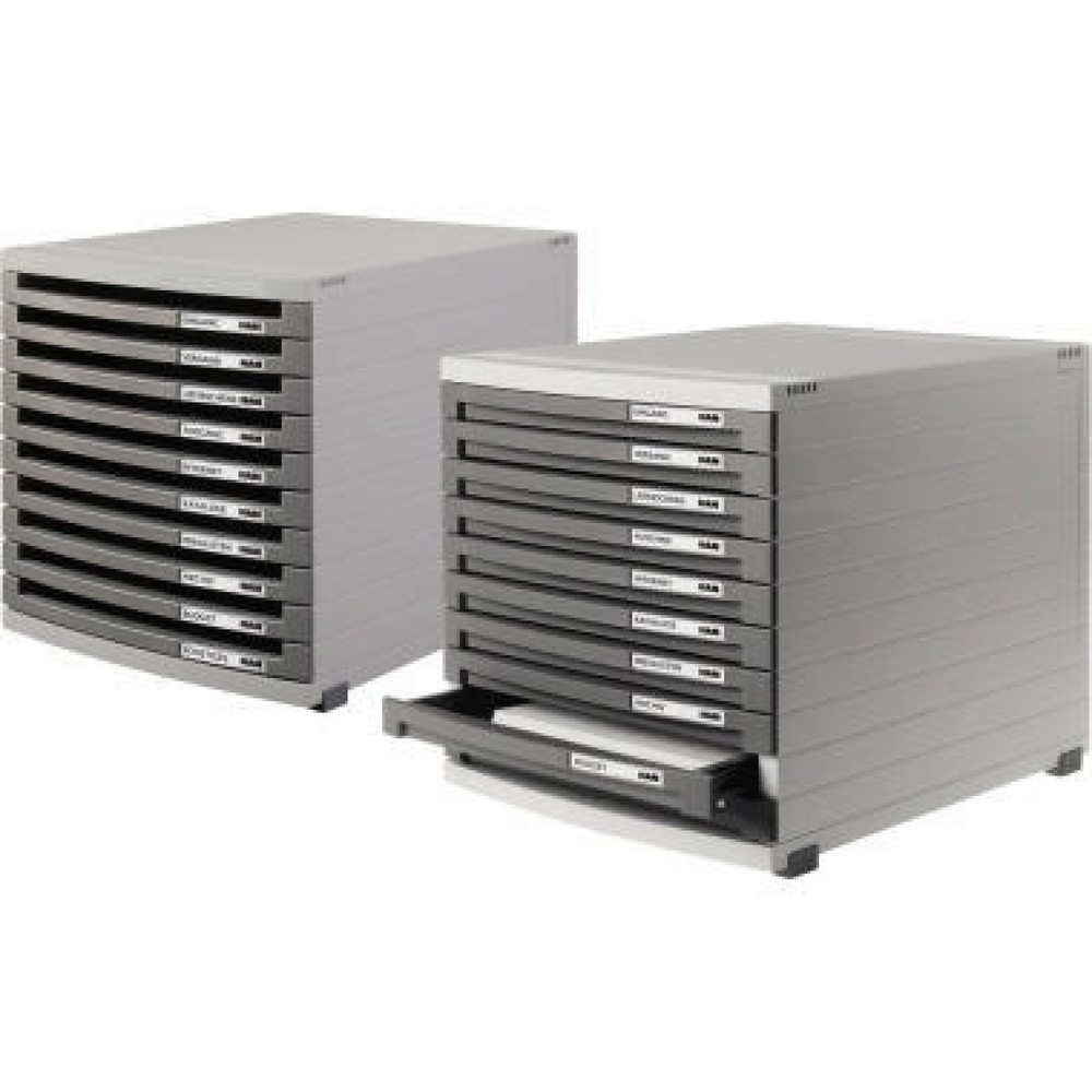 Produktabbildung: HAN Schubladenbox CONTUR 1510-13 A4/B4/C4 10Schübe geschl. sw/sw