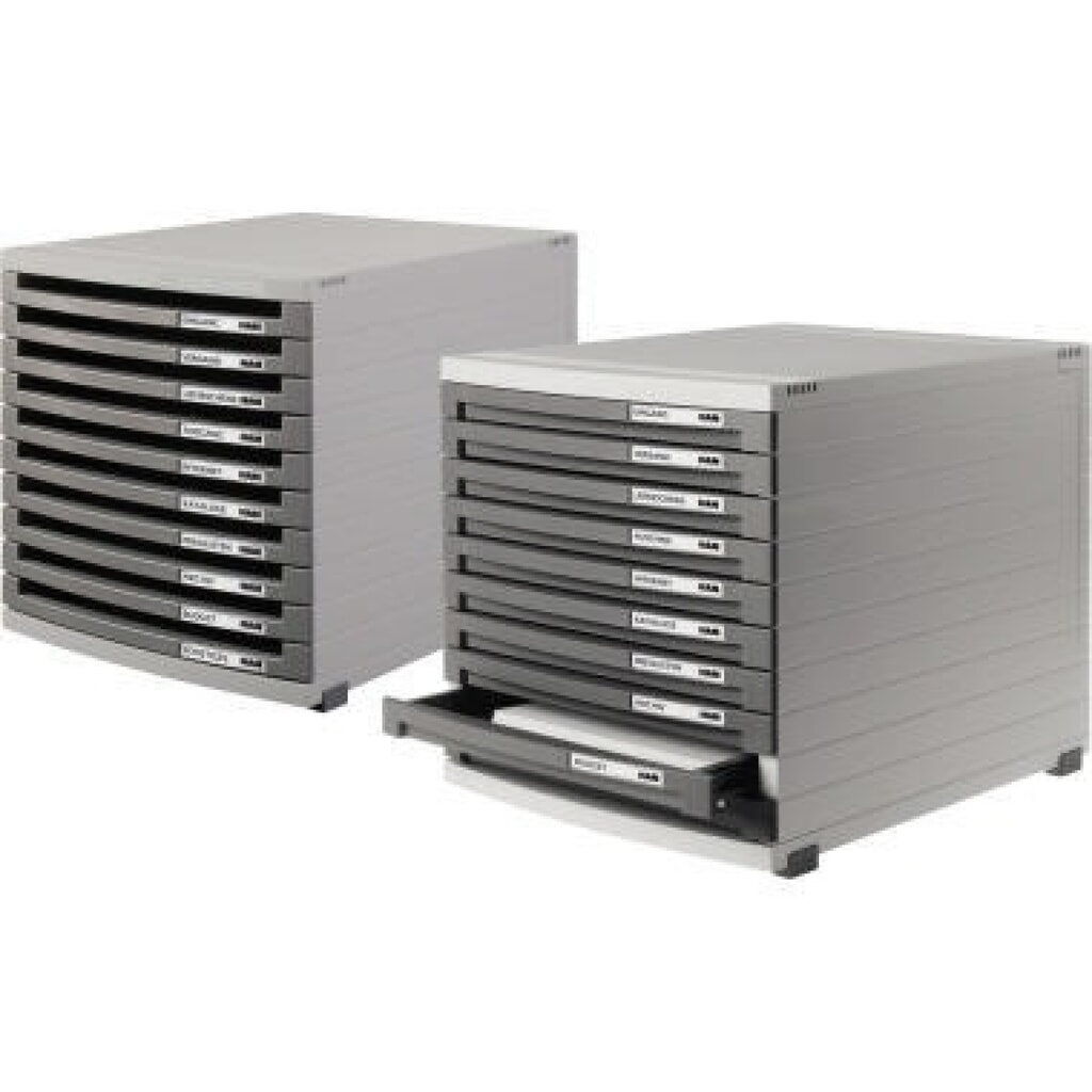 Produktabbildung: HAN Schubladenbox CONTUR 1510-13 A4/B4/C4 10Schübe geschl. sw/sw