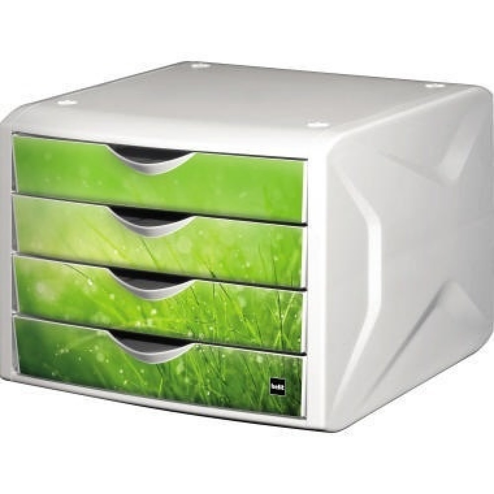 Produktabbildung: helit Schubladenbox Chameleon H6129650 4Schübe A4/C4 springtime