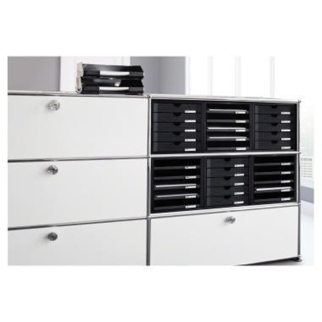 HAN Schubladenbox Systembox 1450-13 DIN C4 5Schubfächer sw Produktabbildung Nr. 2: HAN Schubladenbox Systembox 1450-13 DIN C4 5Schubfächer sw