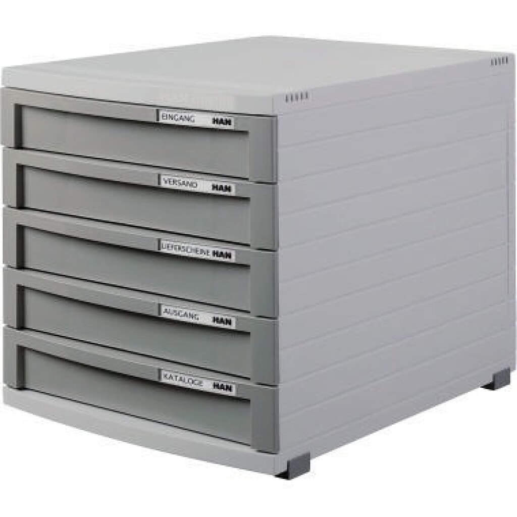 Produktabbildung: HAN Schubladenbox CONTUR 1505-19 DIN B4 5Schubfächer dunkelgrau