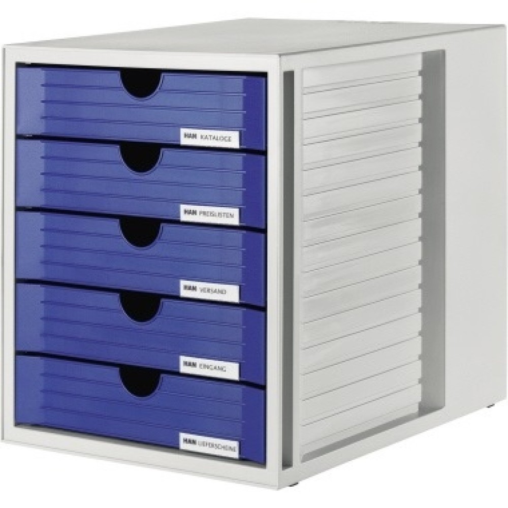 Produktabbildung: HAN Schubladenbox Systembox 1450-14 DIN C4 5Schubfächer bl