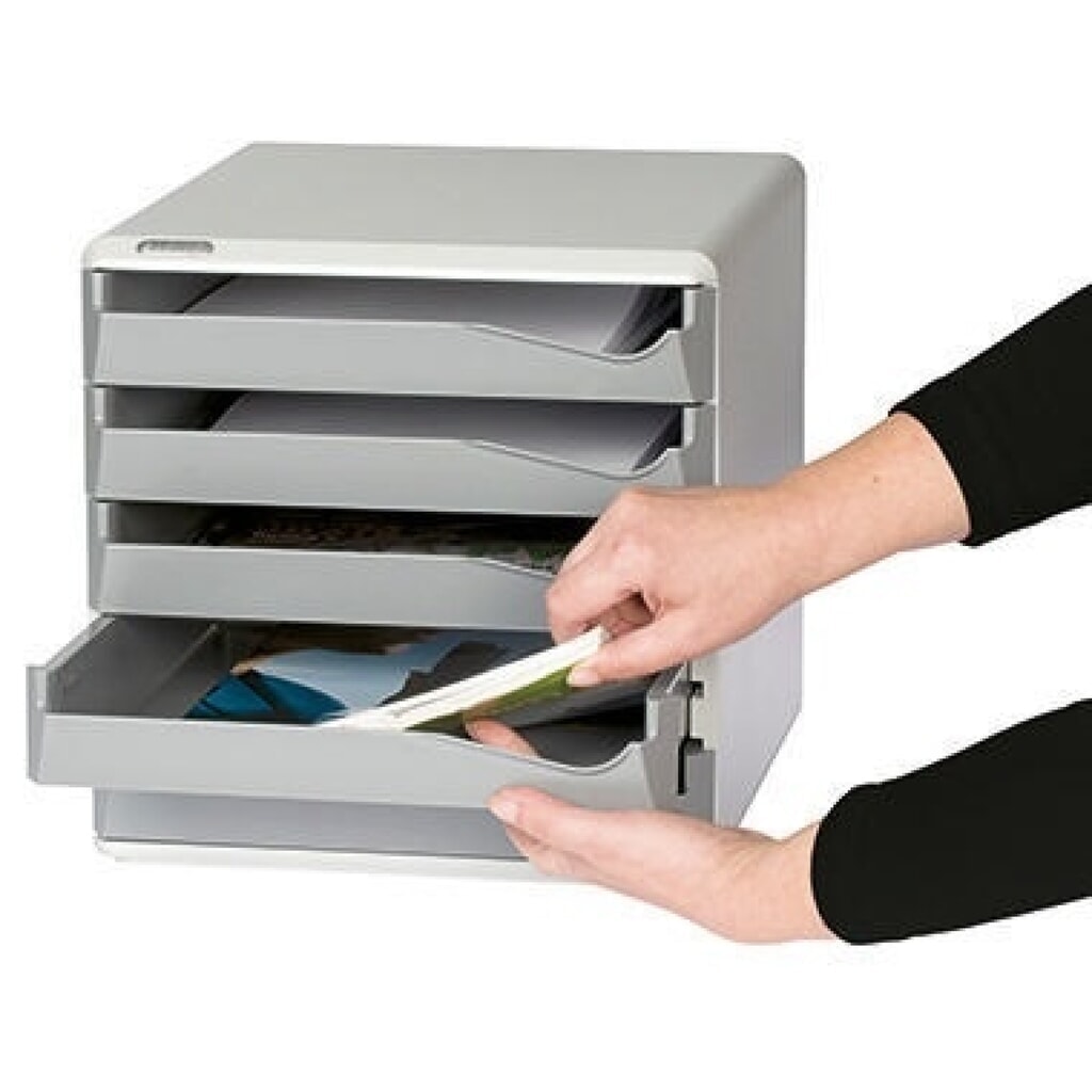 Leitz Schubladenbox 52800089 DIN A4 5Schubfächer lichtgr/d.gr Produktabbildung Nr. 3: Leitz Schubladenbox 52800089 DIN A4 5Schubfächer lichtgr/d.gr