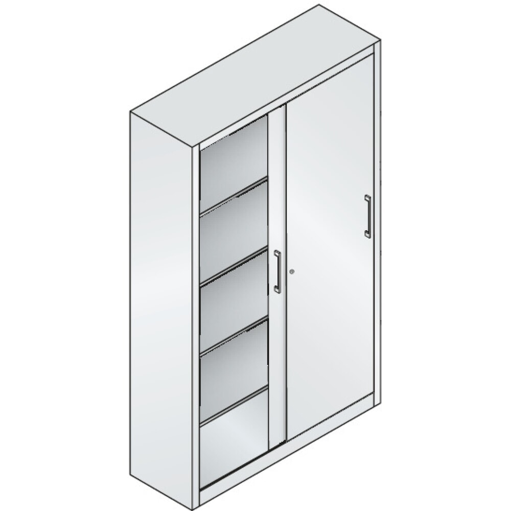 Productafbeelding nr. 3: Schuifdeurkast, hxbxd 1.950 x 1.200 x 400 mm, lichtgrijs, gentiaanblauw