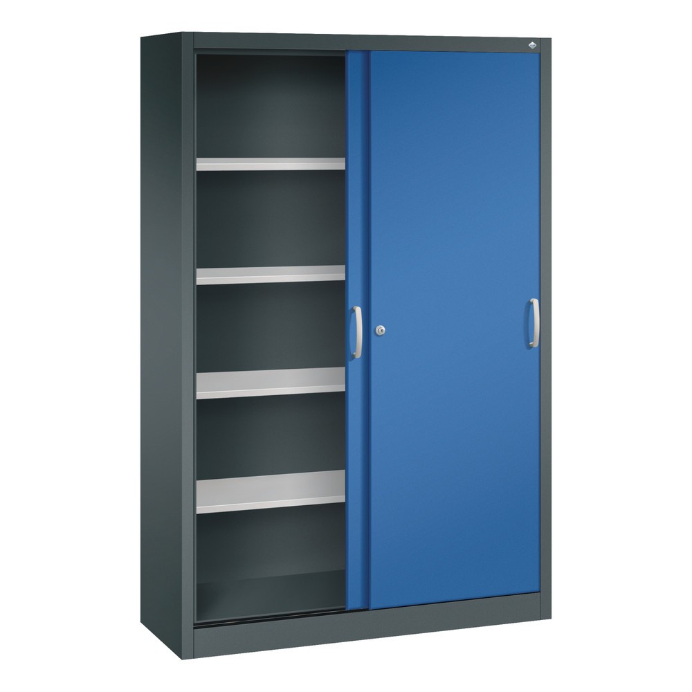 Productafbeelding nr. 4: Schuifdeurkast, hxbxd 1.950 x 1.200 x 400 mm, antracietgrijs, gentiaanblauw