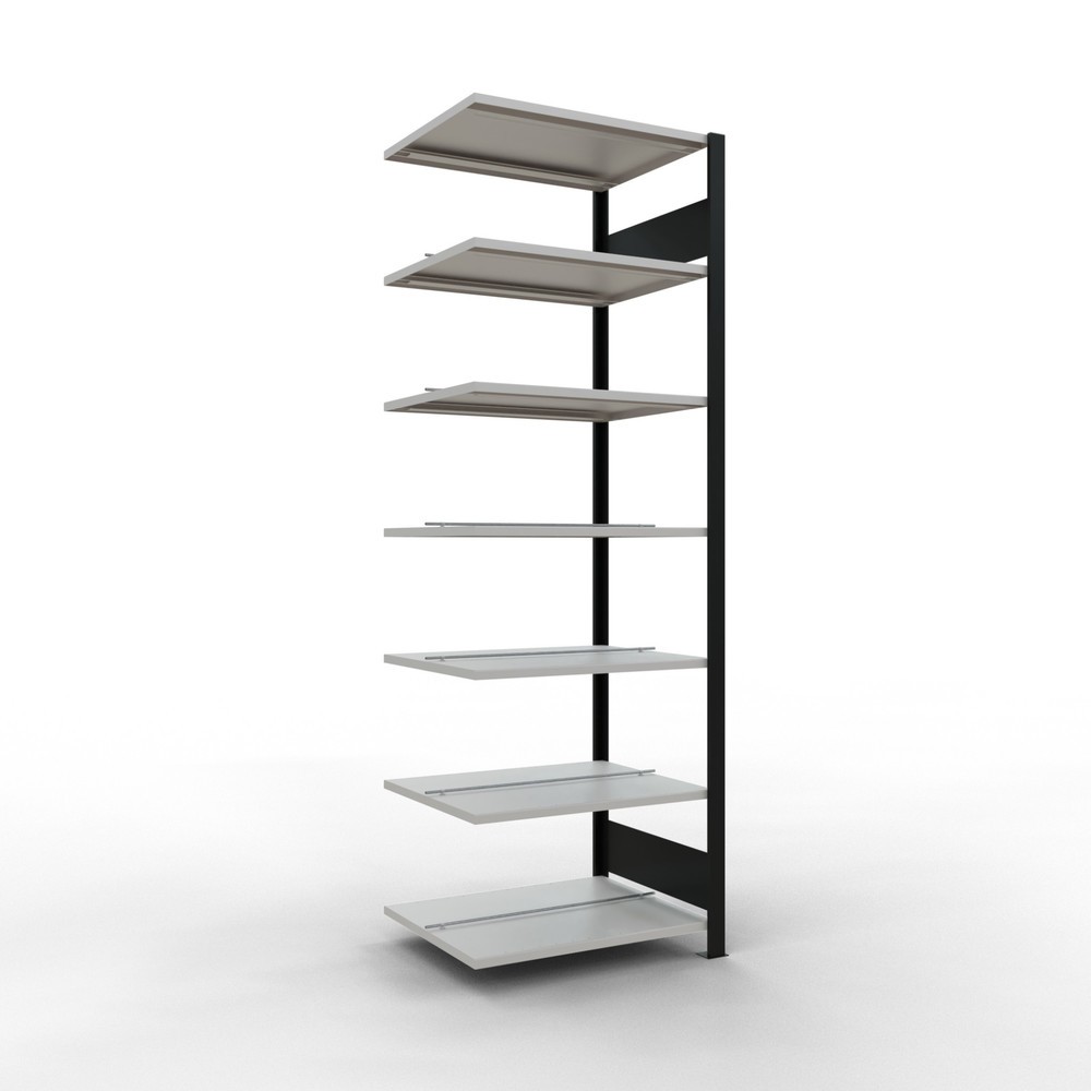 Produktabbildung Nr. 1: SCHULTE Aktenregal AF, doppelseitig, mit Mittelanschlägen, FL 150 kg, schwarz, HxBxT 2.300 x 750 x 600 mm