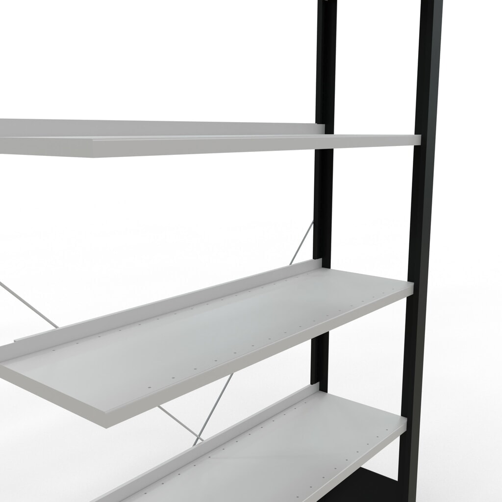 Produktabbildung Nr. 4: SCHULTE Aktenregal AF, einseitig, mit Endanschlägen, FL 85 kg, schwarz, HxBxT 2.000 x 1.000 x 300 mm