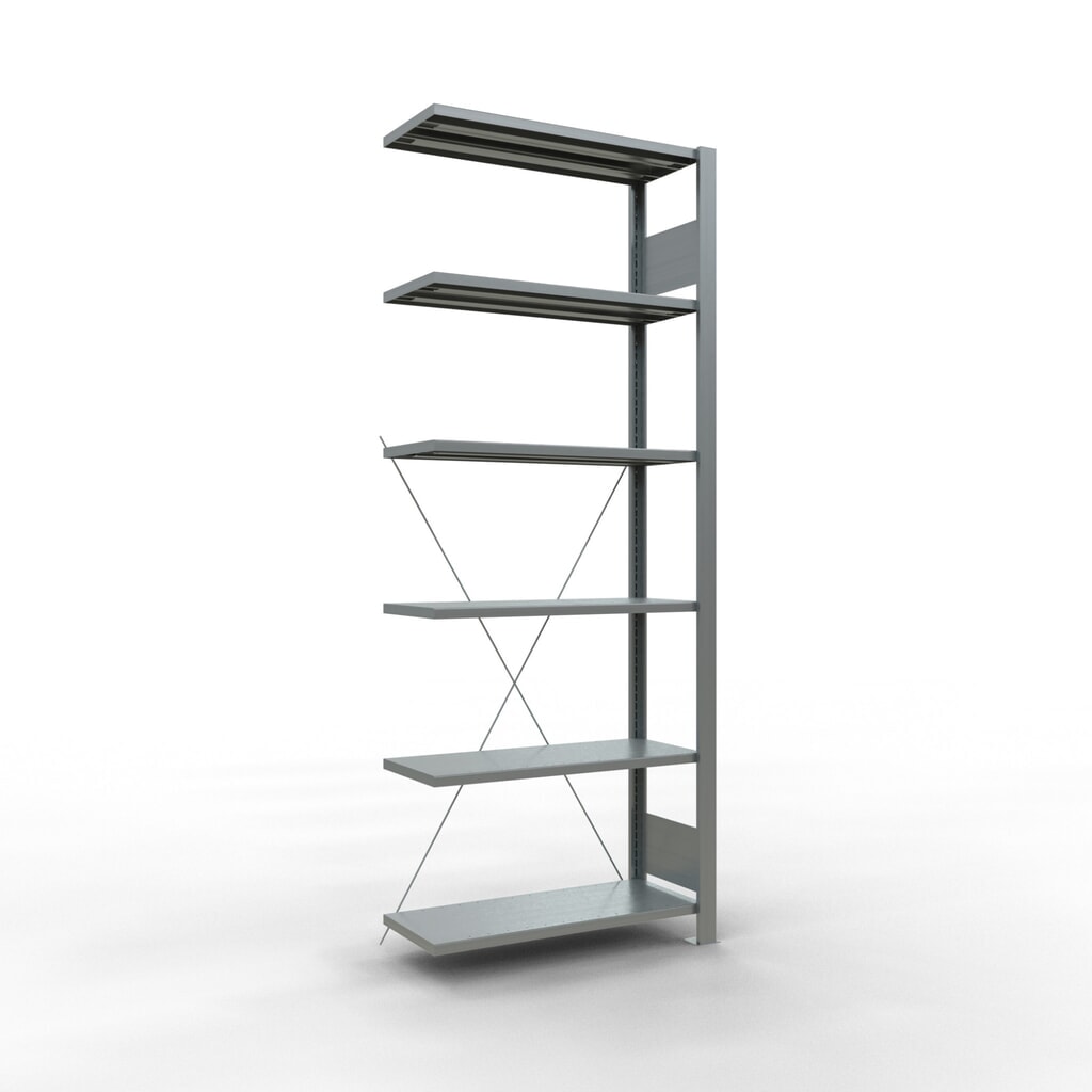 Produktabbildung: SCHULTE Aktenregal AF, einseitig, ohne Endanschläge, FL 85 kg, HxBxT 2.000 x 750 x 300 mm