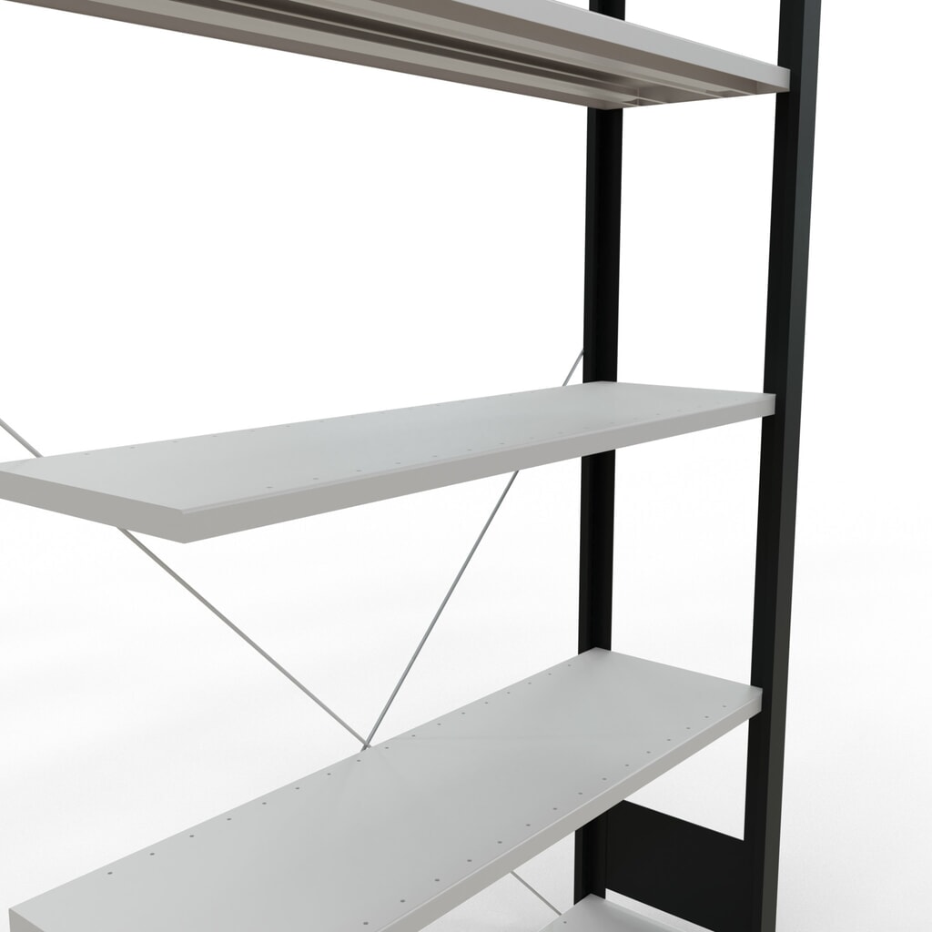 SCHULTE Aktenregal AF, einseitig, ohne Endanschläge, FL 85 kg, schwarz, HxBxT 1.800 x 1.000 x 300 mm Produktabbildung Nr. 4: SCHULTE Aktenregal AF, einseitig, ohne Endanschläge, FL 85 kg, schwarz, HxBxT 1.800 x 1.000 x 300 mm