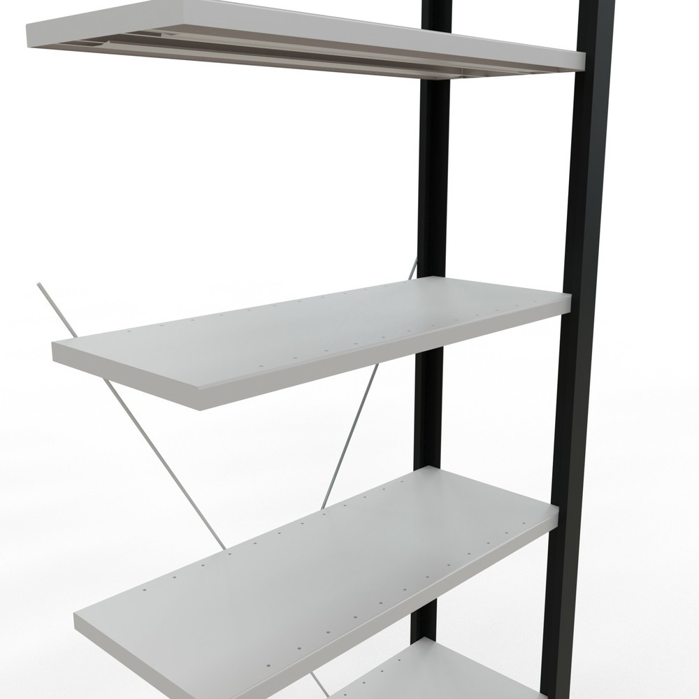 Produktabbildung Nr. 4: SCHULTE Aktenregal AF, einseitig, ohne Endanschläge, FL 85 kg, schwarz, HxBxT 2.300 x 750 x 300 mm