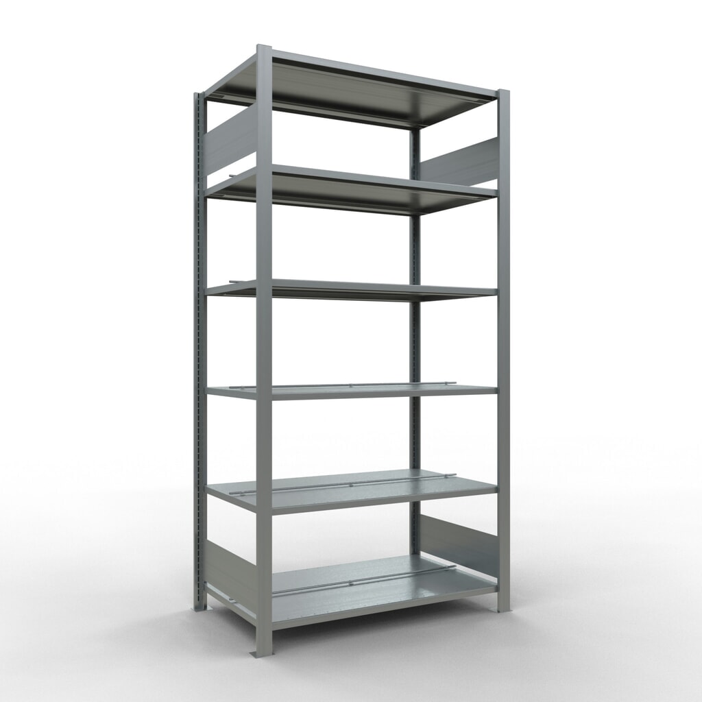 Produktabbildung: SCHULTE Aktenregal GF, doppelseitig, mit Mittelanschlägen, FL 150 kg, HxBxT 2.000 x 1.000 x 600 mm