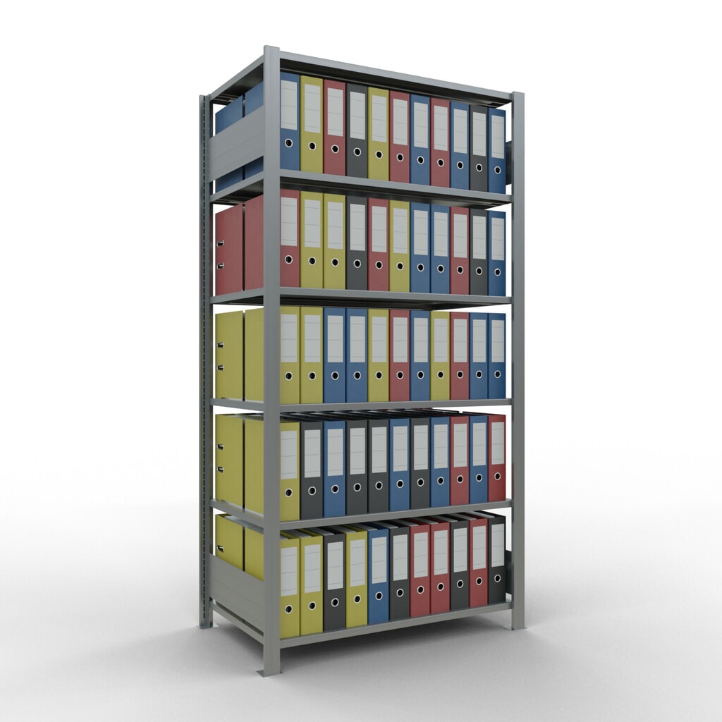 Produktabbildung Nr. 3: SCHULTE Aktenregal GF, doppelseitig, ohne Mittelanschläge, FL 150 kg, HxBxT 2.000 x 1.000 x 600 mm