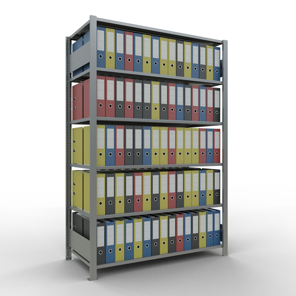 Produktabbildung Nr. 2: SCHULTE Aktenregal GF, doppelseitig, ohne Mittelanschläge, FL 150 kg, HxBxT 2.000 x 1.300 x 600 mm