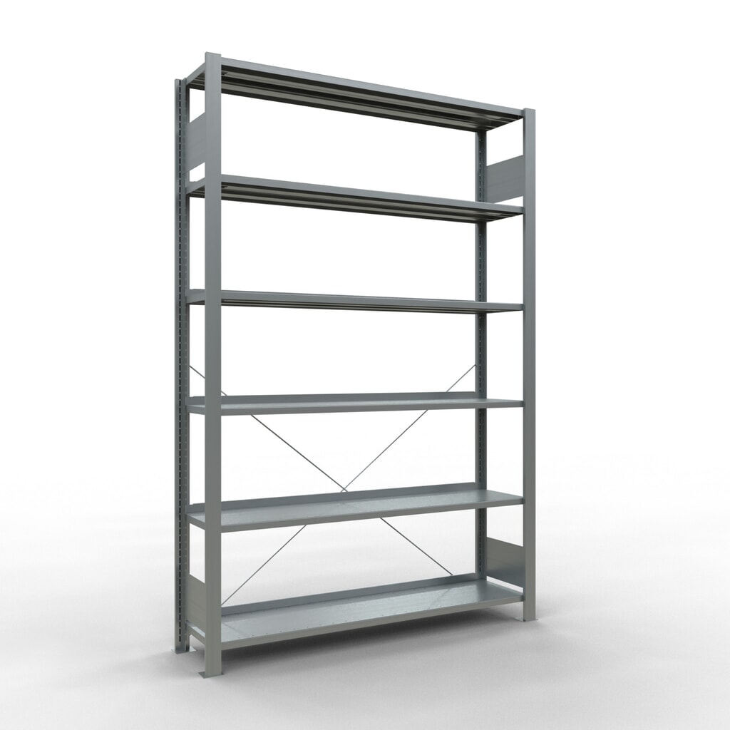 SCHULTE Aktenregal GF, einseitig, mit Endanschlägen, FL 85 kg, HxBxT 2.000 x 1.300 x 300 mm Produktabbildung: SCHULTE Aktenregal GF, einseitig, mit Endanschlägen, FL 85 kg, HxBxT 2.000 x 1.300 x 300 mm
