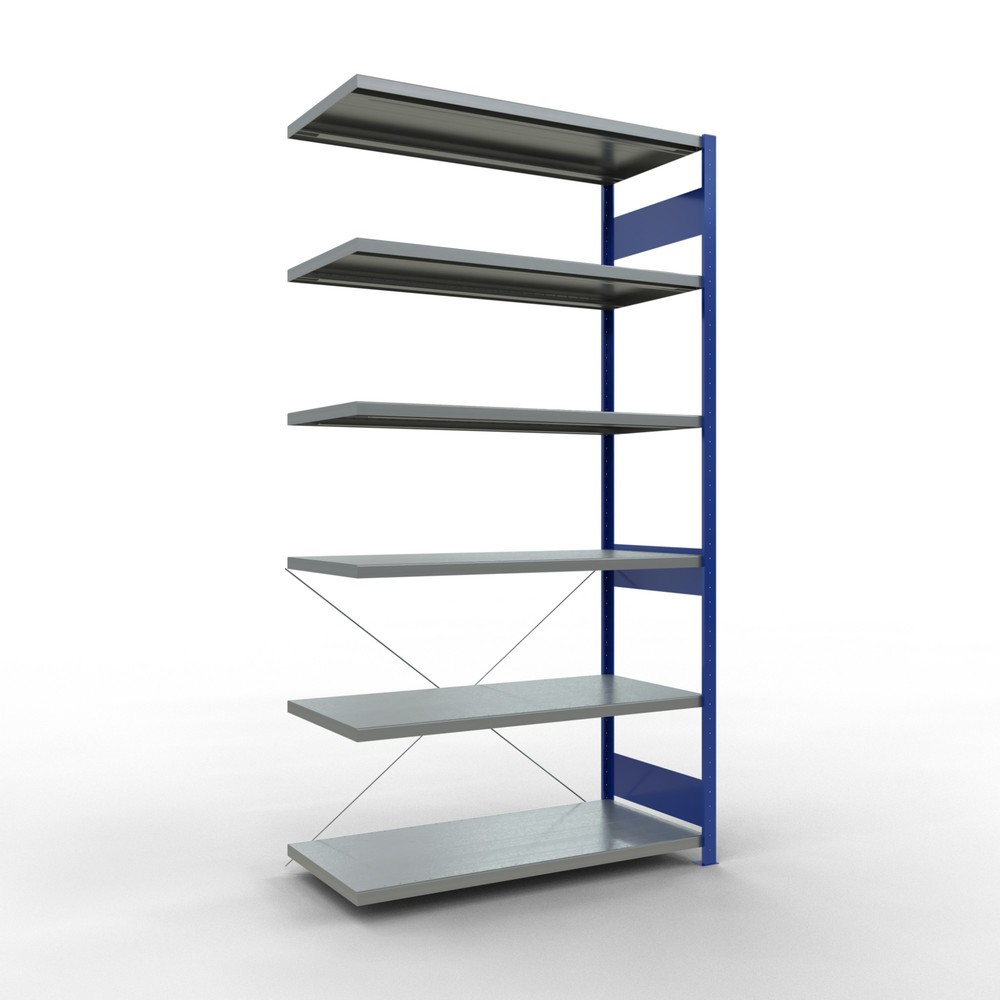 Produktabbildung Nr. 1: SCHULTE Fachbodenregal, AF, enzianblau/verzinkt, FL 250 kg, HxBxT 2.500 x 1.300 x 600 mm