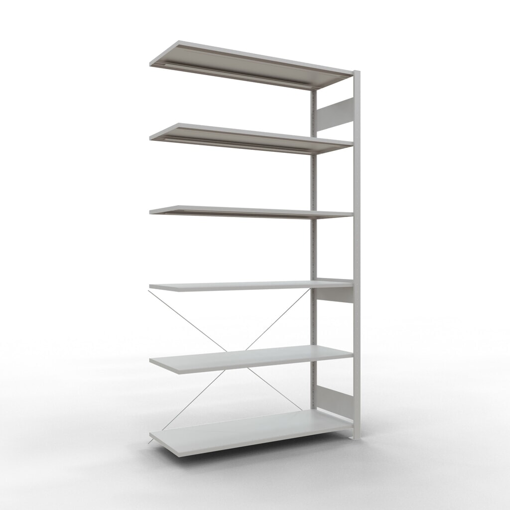 Produktabbildung: SCHULTE Fachbodenregal, AF, FL 150 kg, lichtgrau, HxBxT 2.500 x 1.300 x 500 mm