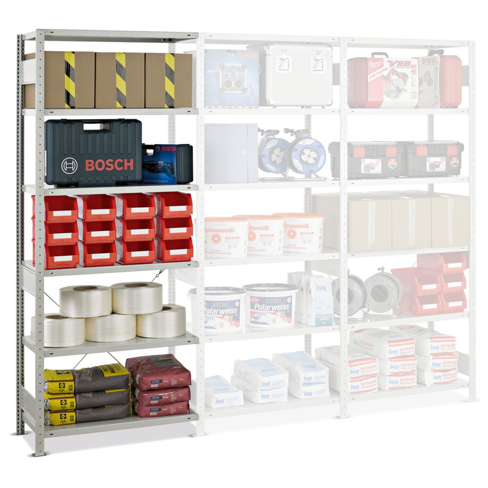 Produktabbildung: SCHULTE Fachbodenregal, AF, FL 150 kg, lichtgrau, HxBxT 2.000 x 1.300 x 400 mm