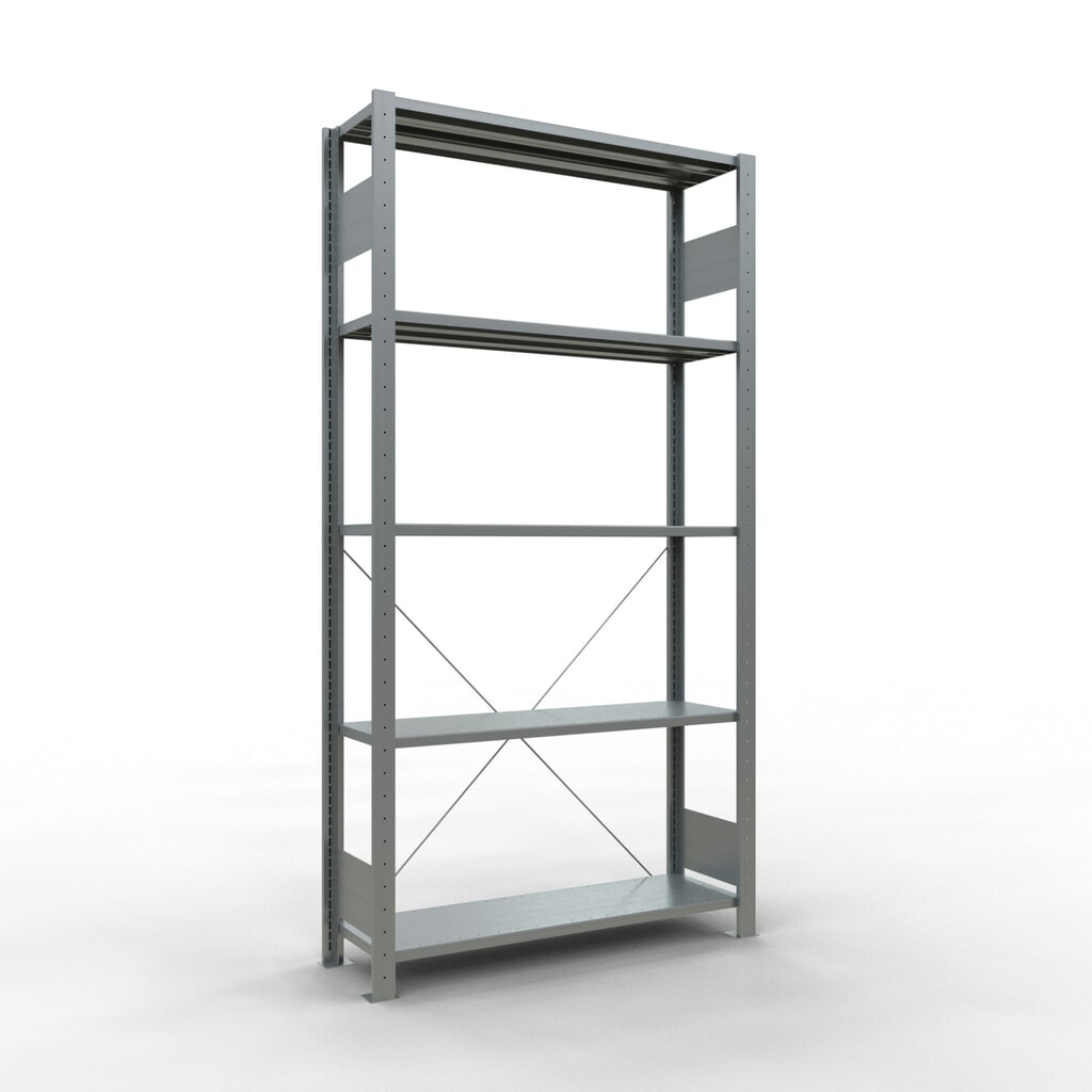 SCHULTE Fachbodenregal verzinkt mit 5 Stahlblechböden, Fachlast 150 kg, HxBxT 2.000 x 1.060 x 336 mm Produktabbildung: SCHULTE Fachbodenregal verzinkt mit 5 Stahlblechböden, Fachlast 150 kg, HxBxT 2.000 x 1.060 x 336 mm