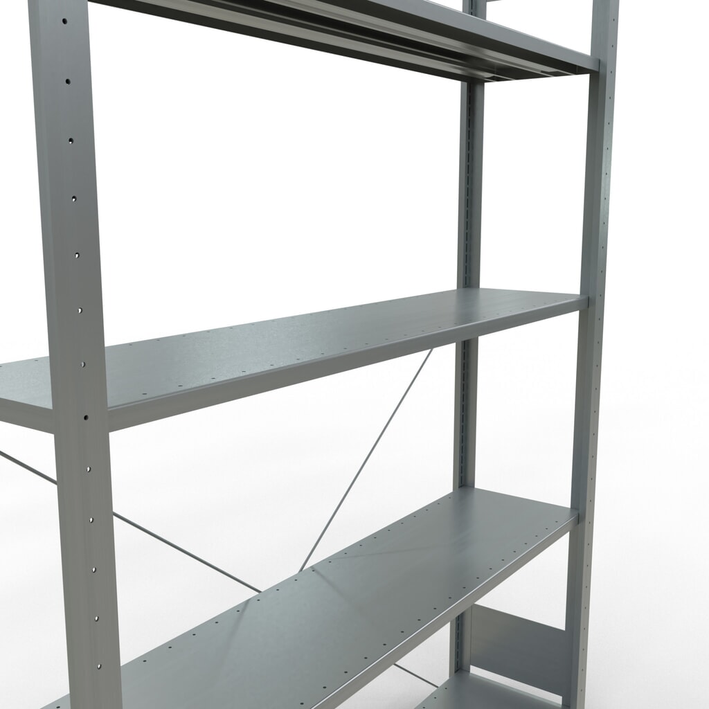 Produktabbildung Nr. 2: SCHULTE Fachbodenregal verzinkt mit 5 Stahlblechböden, Fachlast 150 kg, HxBxT 2.000 x 1.360 x 336 mm