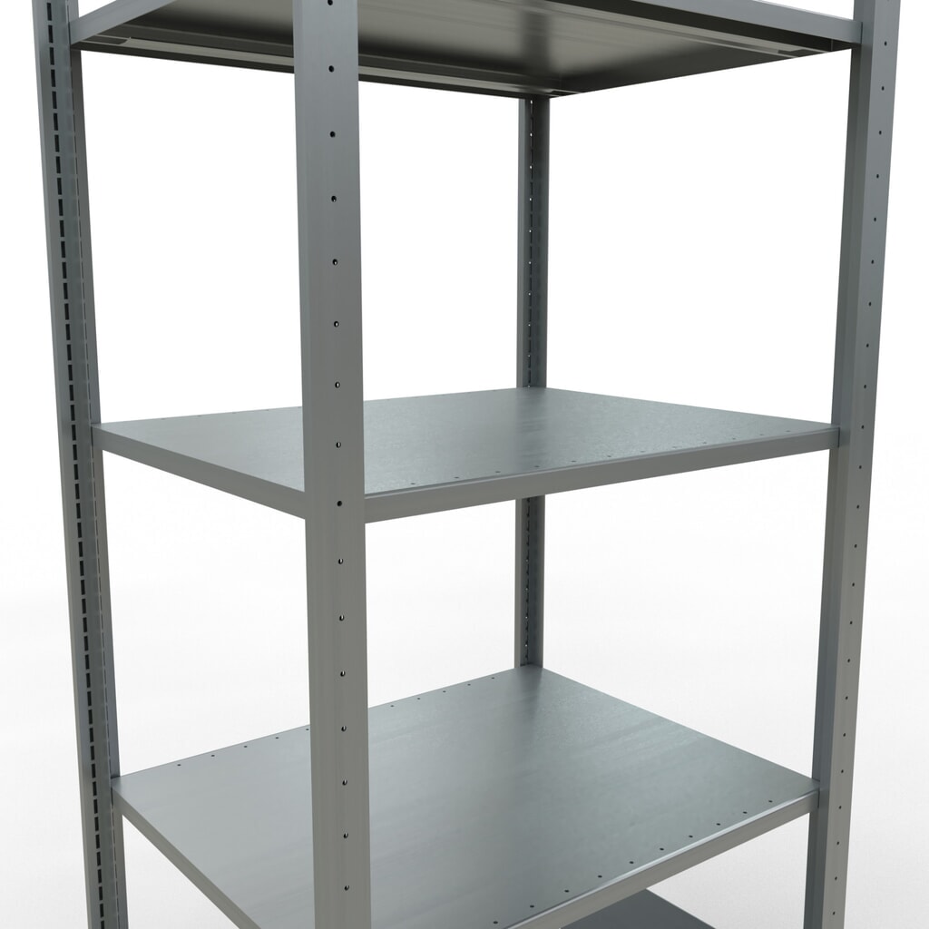SCHULTE Fachbodenregal verzinkt mit 5 Stahlblechböden, Fachlast 150 kg, HxBxT 2.000 x 810 x 636 mm Produktabbildung Nr. 4: SCHULTE Fachbodenregal verzinkt mit 5 Stahlblechböden, Fachlast 150 kg, HxBxT 2.000 x 810 x 636 mm