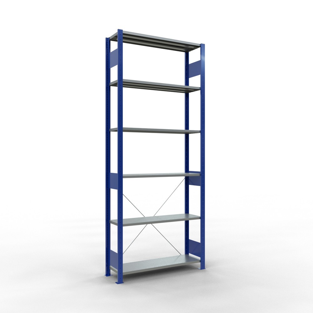 Produktabbildung: SCHULTE Fachbodenregal enzianblau/verzinkt, Fachlast 150 kg, HxBxT 2.500 x 1.060 x 336 mm