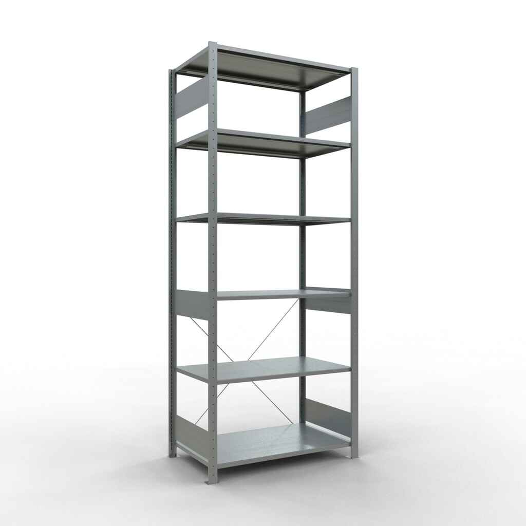 Produktabbildung: SCHULTE Fachbodenregal verzinkt, Fachlast 150 kg, HxBxT 2.500 x 1.060 x 636 mm