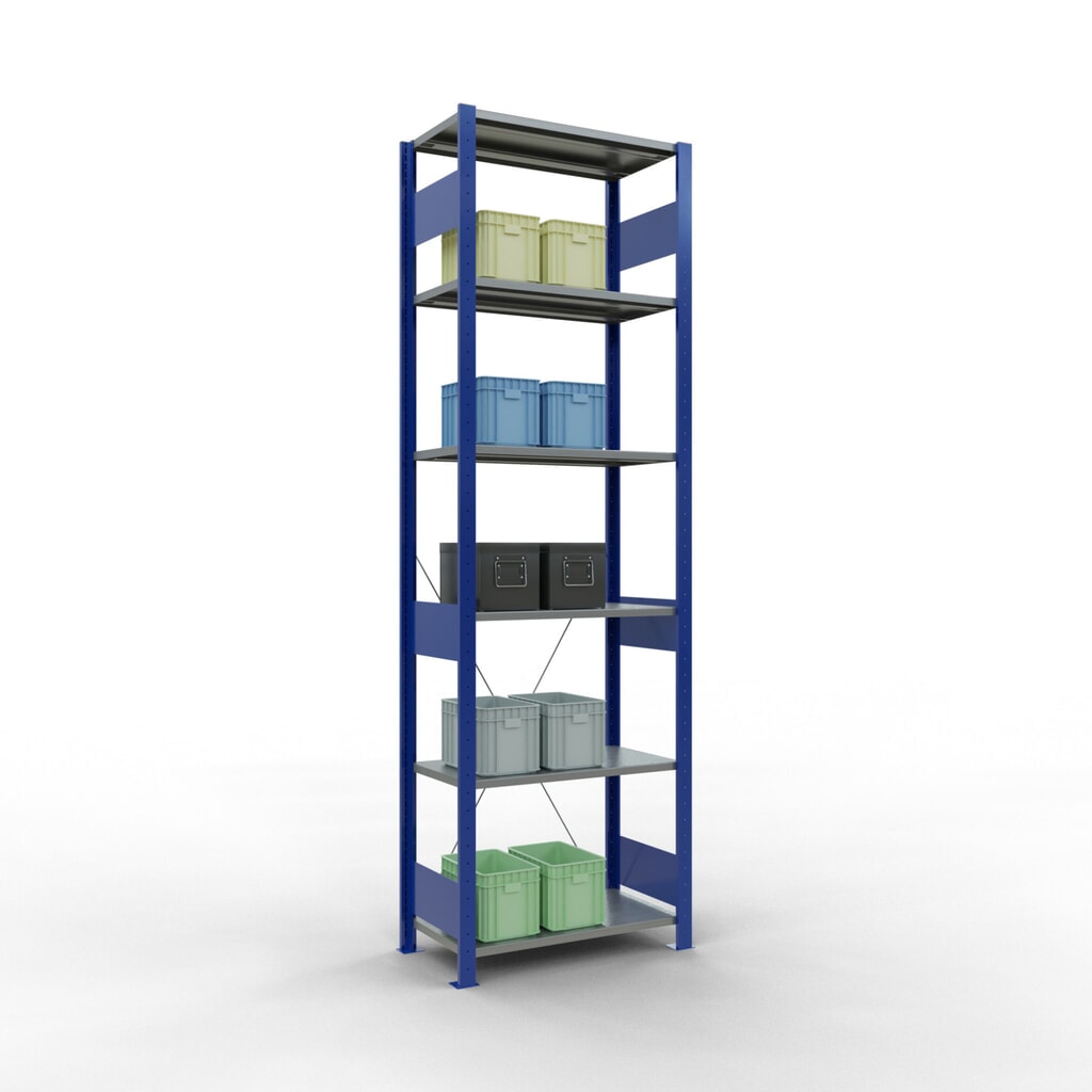 Produktabbildung Nr. 3: SCHULTE Fachbodenregal enzianblau/verzinkt, Fachlast 150 kg, HxBxT 2.500 x 810 x 436 mm