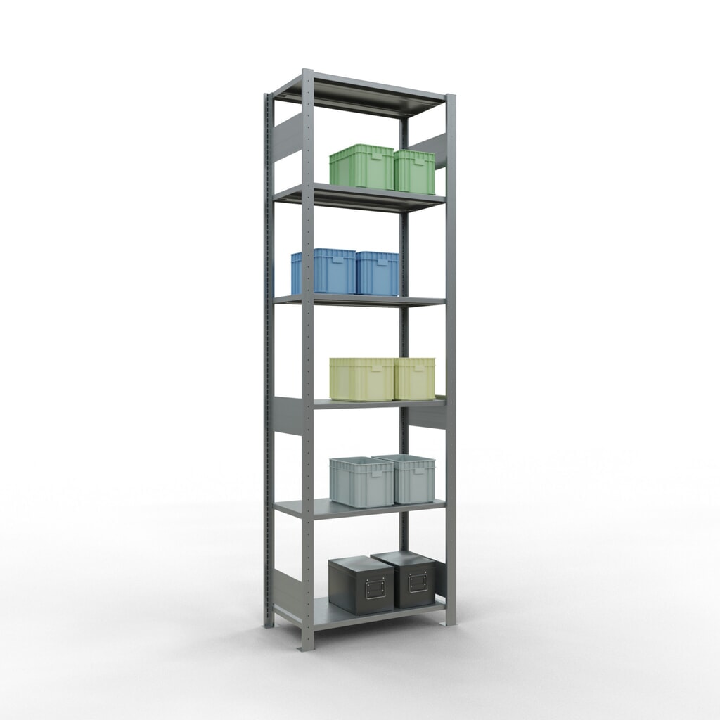 SCHULTE Fachbodenregal verzinkt, Fachlast 150 kg, HxBxT 2.500 x 810 x 436 mm Produktabbildung Nr. 2: SCHULTE Fachbodenregal verzinkt, Fachlast 150 kg, HxBxT 2.500 x 810 x 436 mm