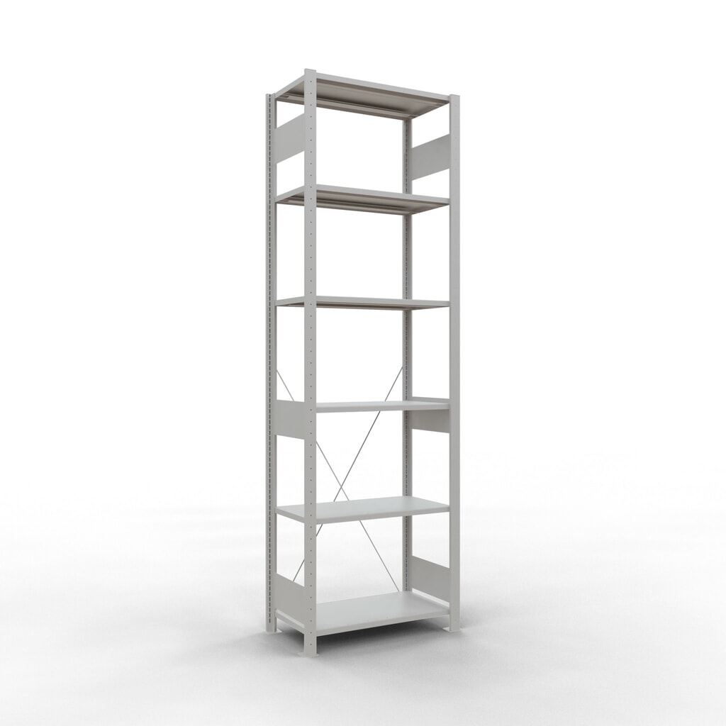Produktabbildung: SCHULTE Fachbodenregal lichtgrau, Fachlast 150 kg, HxBxT 2.500 x 810 x 436 mm