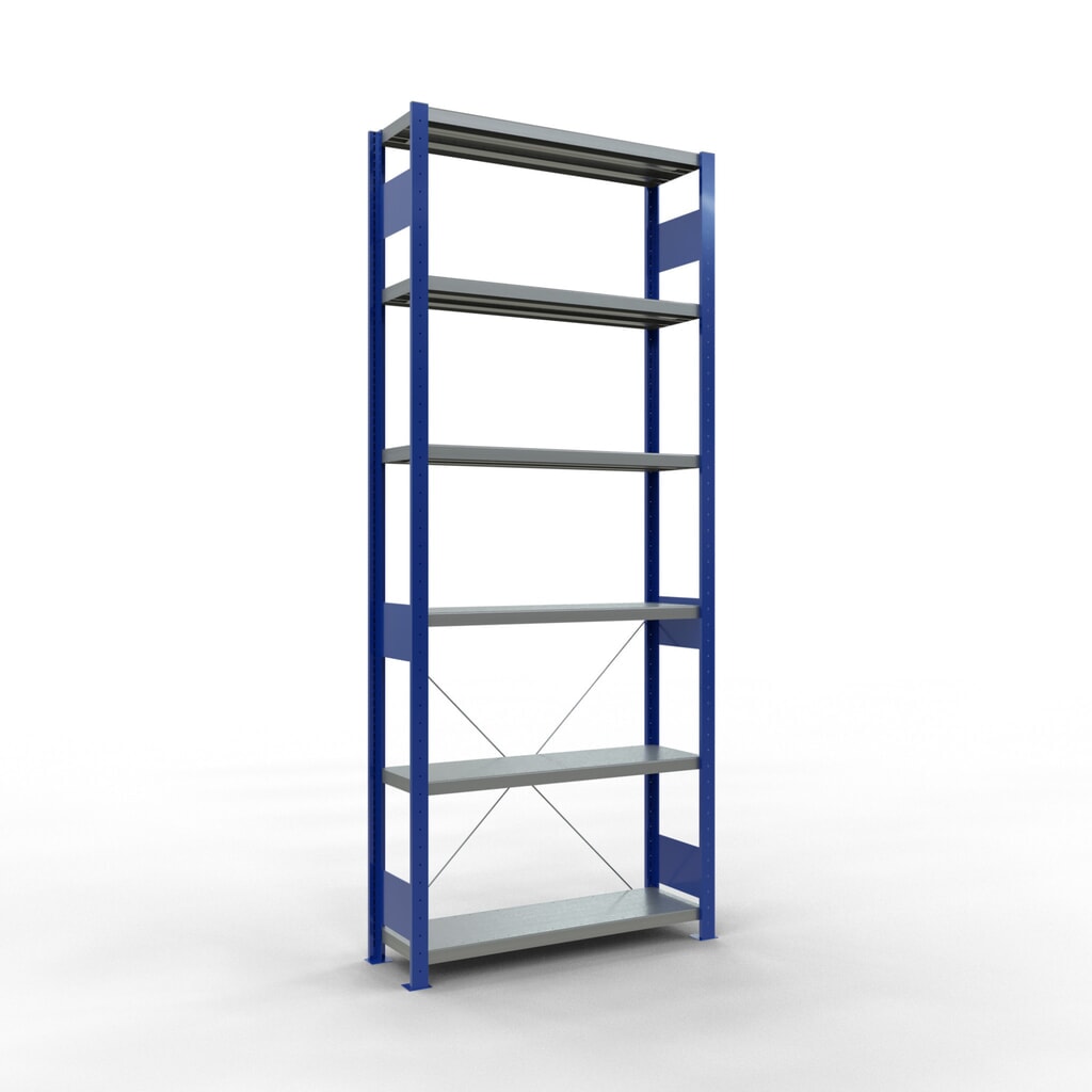 Produktabbildung Nr. 1: SCHULTE Fachbodenregal enzianblau/verzinkt, Fachlast 330 kg, HxBxT 2.500 x 1.060 x 336 mm
