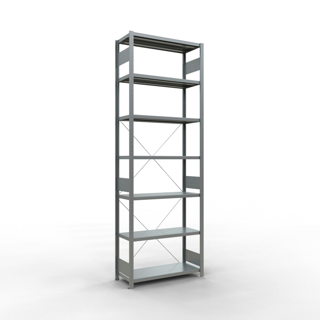 SCHULTE Fachbodenregal verzinkt, Fachlast 330 kg, HxBxT 3.000 x 1.060 x 436 mm Produktabbildung: SCHULTE Fachbodenregal verzinkt, Fachlast 330 kg, HxBxT 3.000 x 1.060 x 436 mm