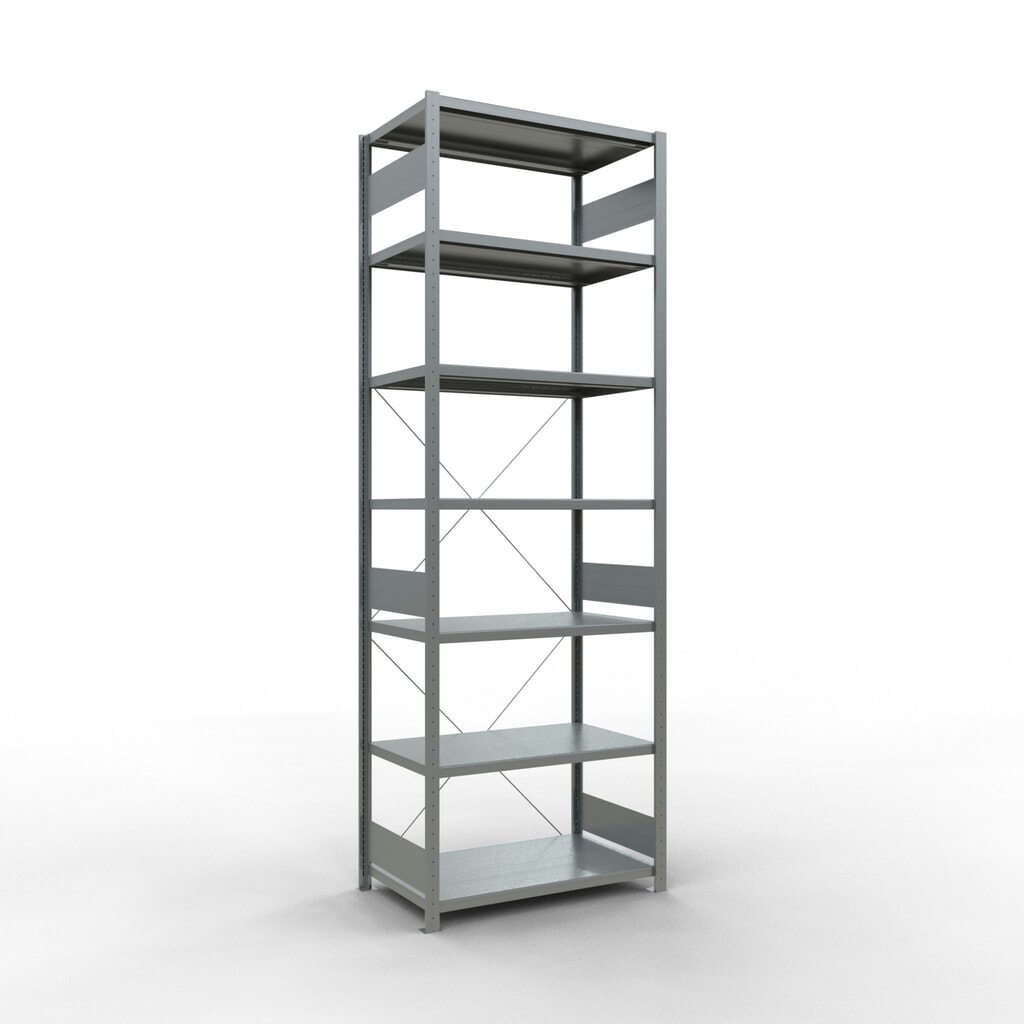 SCHULTE Fachbodenregal verzinkt, Fachlast 330 kg, HxBxT 3.000 x 1.060 x 636 mm Produktabbildung: SCHULTE Fachbodenregal verzinkt, Fachlast 330 kg, HxBxT 3.000 x 1.060 x 636 mm