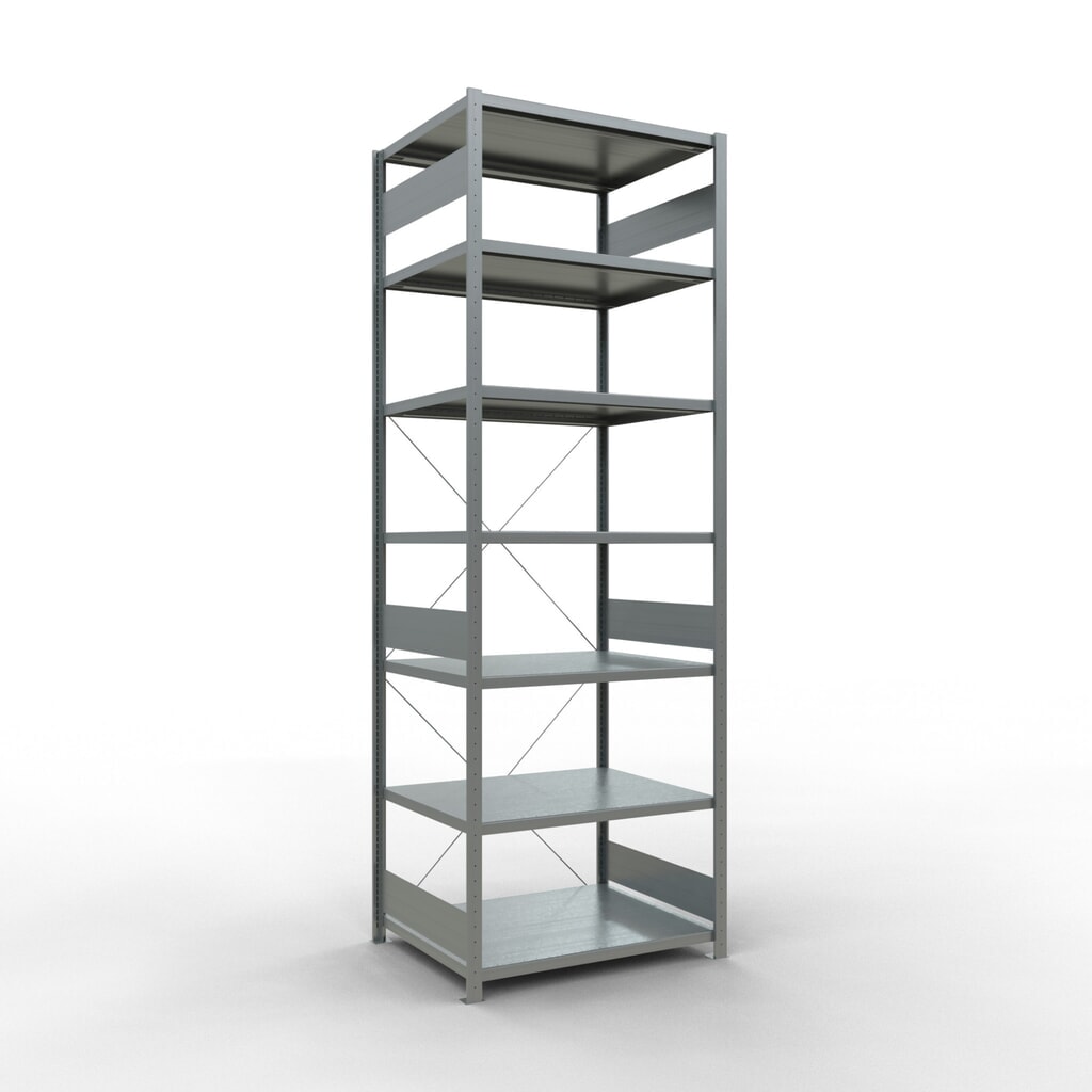 SCHULTE Fachbodenregal verzinkt, Fachlast 330 kg, HxBxT 3.000 x 1.060 x 836 mm Produktabbildung: SCHULTE Fachbodenregal verzinkt, Fachlast 330 kg, HxBxT 3.000 x 1.060 x 836 mm
