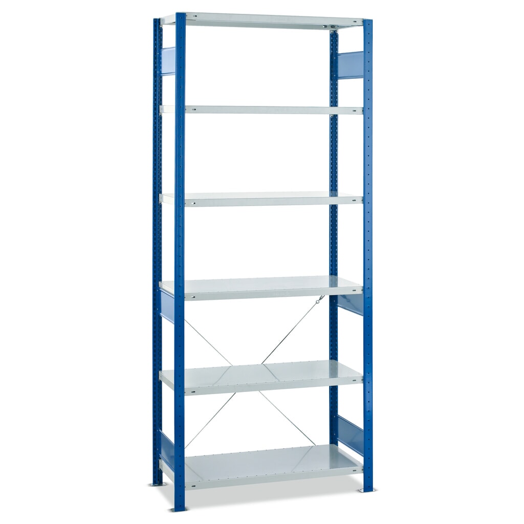 Produktabbildung: SCHULTE Fachbodenregal, GF, FL 150 kg, enzianblau/lichtgrau, HxBxT 2.000 x 750 x 500 mm