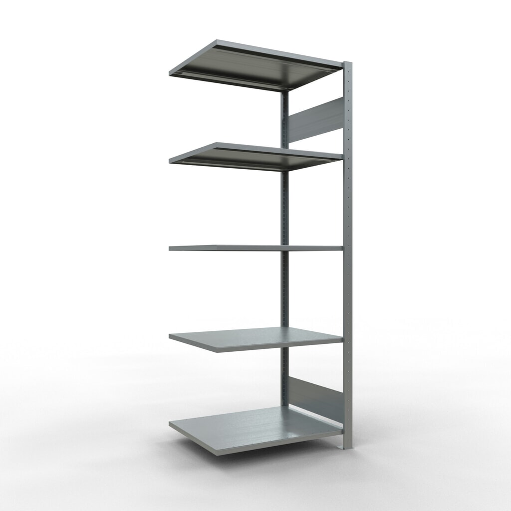 Produktabbildung: SCHULTE Fachbodenregal Steckmontage, AF, FL 150 kg, verzinkt, HxBxT 2.000 x 750 x 600 mm