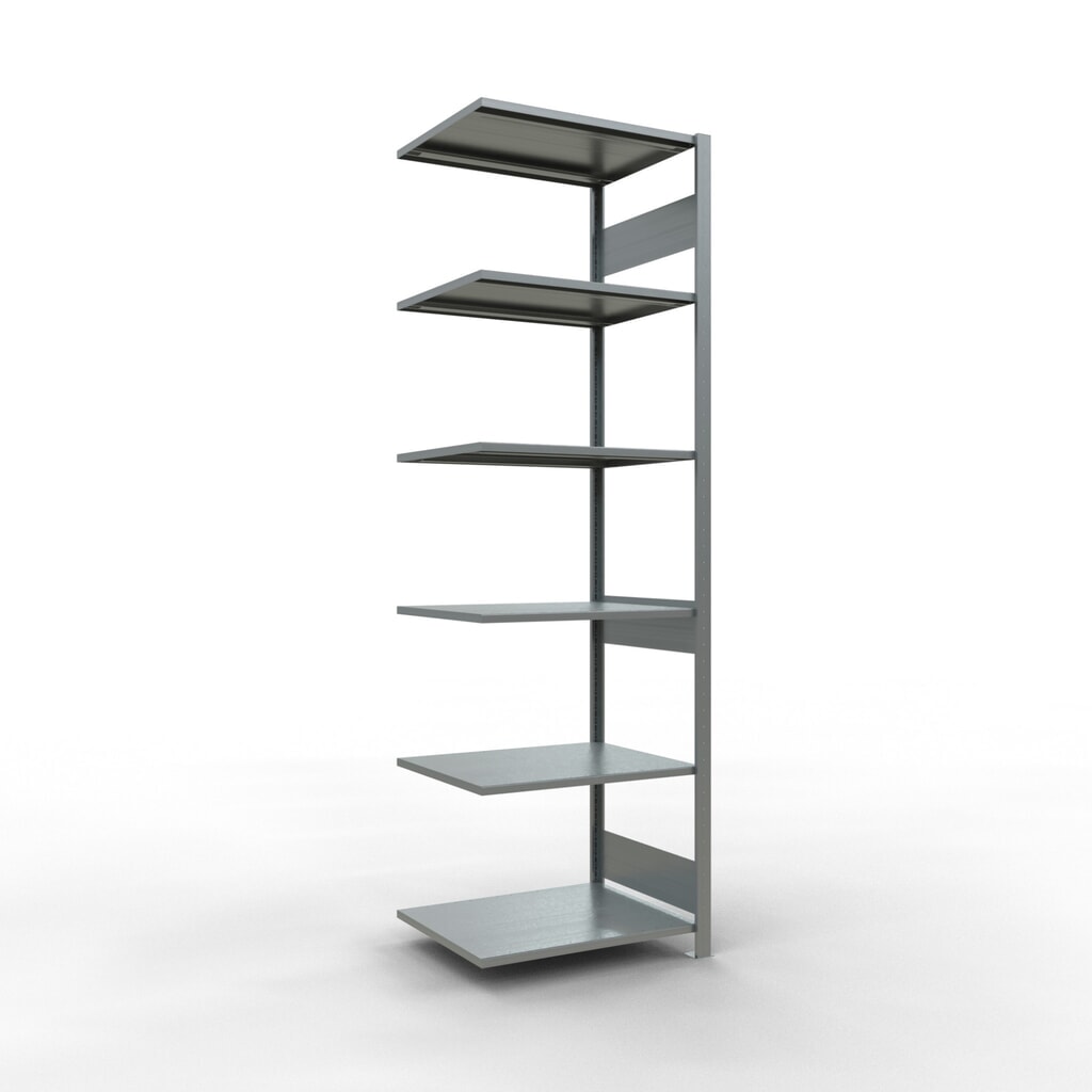 Produktabbildung: SCHULTE Fachbodenregal Steckmontage, AF, FL 150 kg, verzinkt, HxBxT 2.500 x 750 x 600 mm