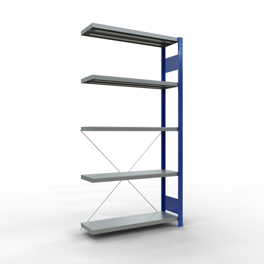 Produktabbildung: SCHULTE Fachbodenregal Steckmontage, AF, FL 330 kg, enzianblau/verzinkt, HxBxT 2.000 x 1.000 x 300 mm