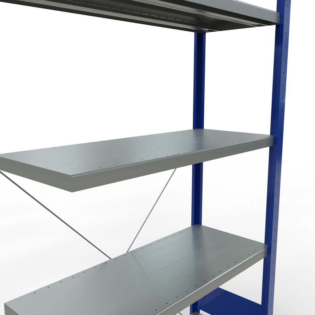 Produktabbildung Nr. 5: SCHULTE Fachbodenregal Steckmontage, AF, FL 330 kg, enzianblau/verzinkt, HxBxT 2.000 x 1.000 x 400 mm
