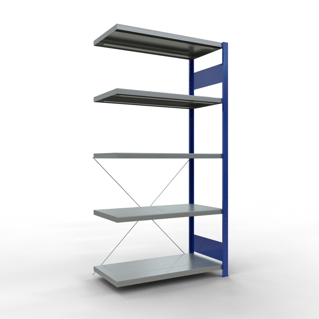 SCHULTE Fachbodenregal Steckmontage, AF, FL 330 kg, enzianblau/verzinkt, HxBxT 2.000 x 1.000 x 500 mm Produktabbildung: SCHULTE Fachbodenregal Steckmontage, AF, FL 330 kg, enzianblau/verzinkt, HxBxT 2.000 x 1.000 x 500 mm
