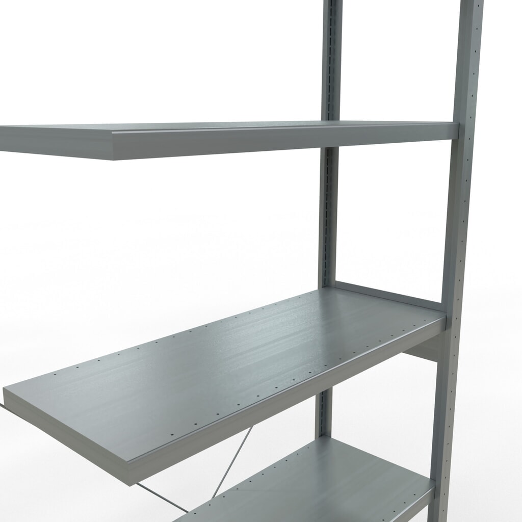 SCHULTE Fachbodenregal Steckmontage, AF, FL 330 kg, verzinkt, HxBxT 2.500 x 1.000 x 400 mm Produktabbildung Nr. 5: SCHULTE Fachbodenregal Steckmontage, AF, FL 330 kg, verzinkt, HxBxT 2.500 x 1.000 x 400 mm