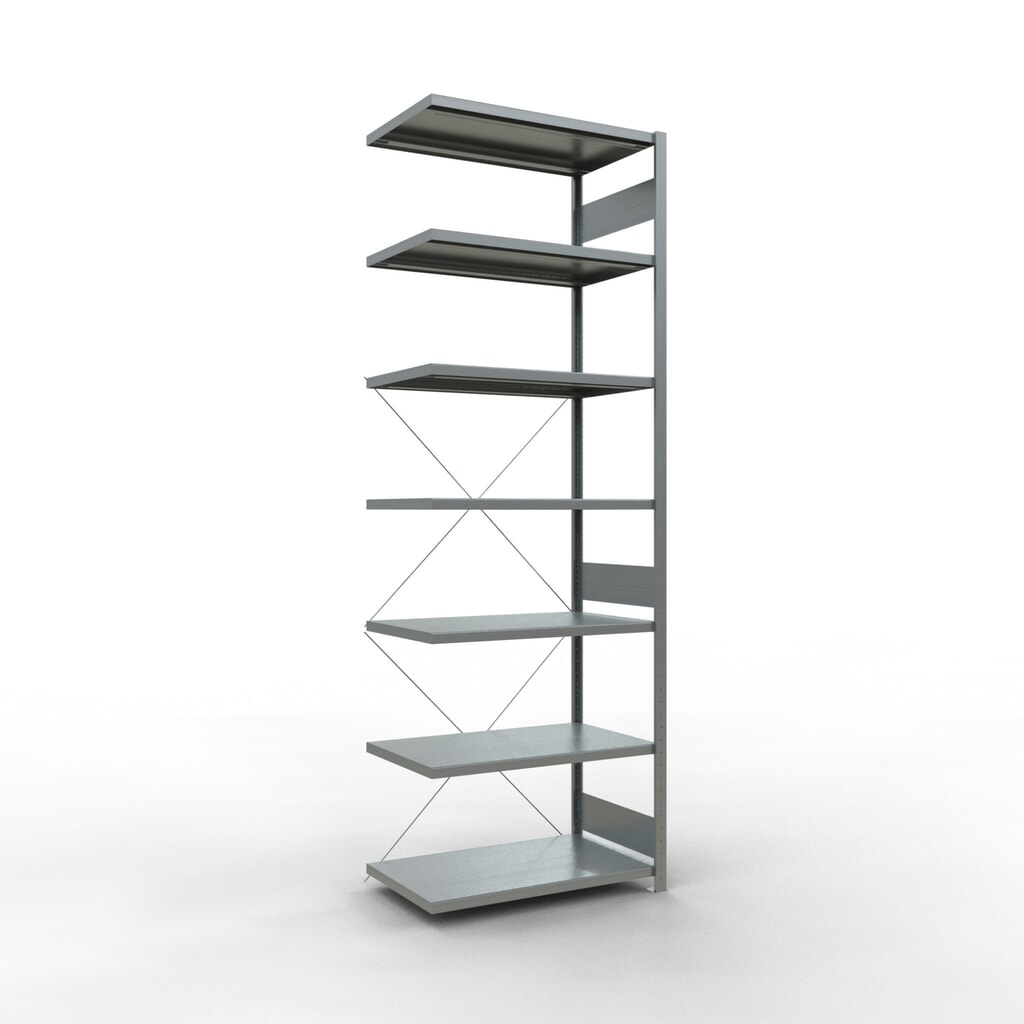 Produktabbildung: SCHULTE Fachbodenregal Steckmontage, AF, FL 330 kg, verzinkt, HxBxT 3.000 x 1.000 x 600 mm