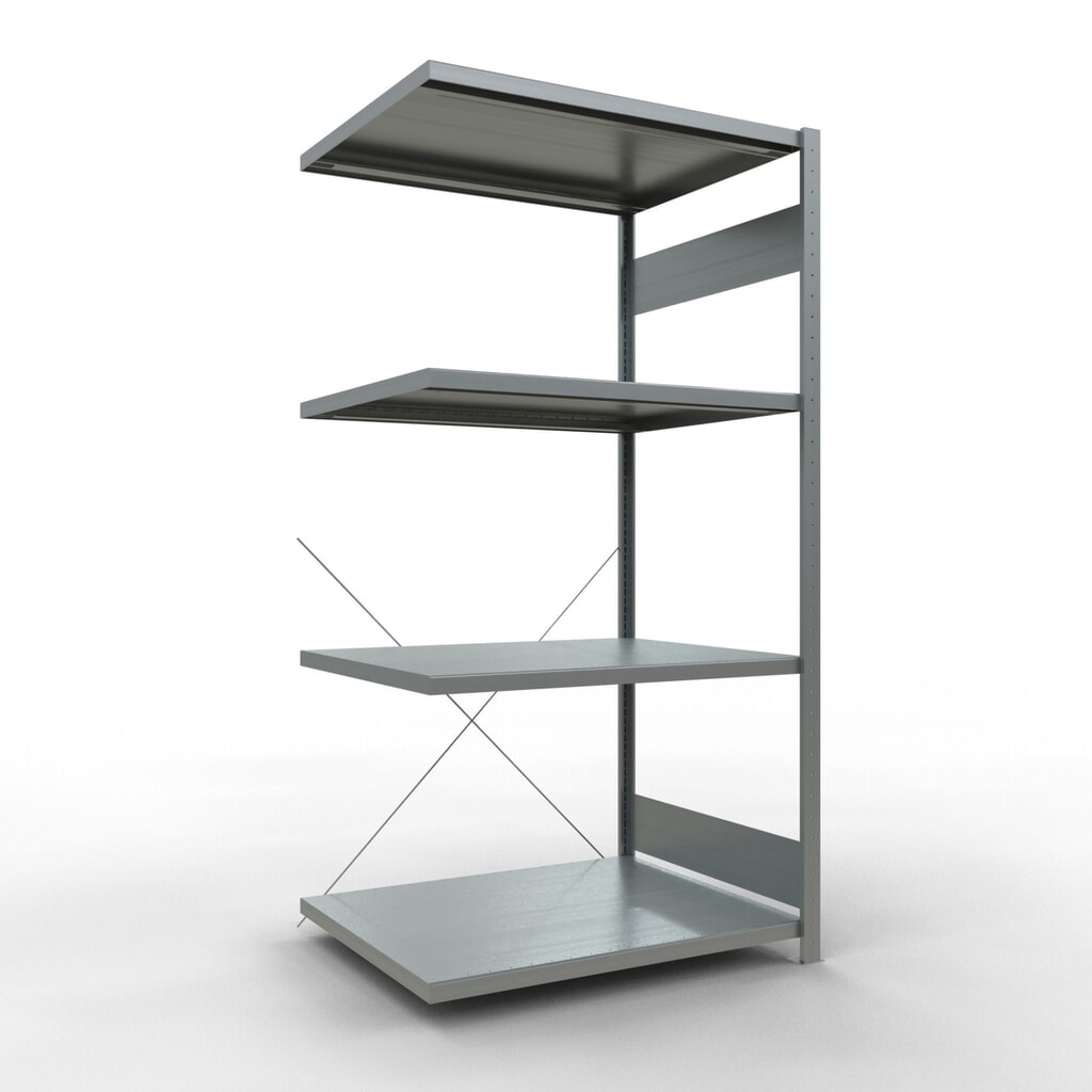 Produktabbildung: SCHULTE Fachbodenregal Steckmontage, AF, FL 330 kg, verzinkt, HxBxT 2.000 x 1.000 x 800 mm