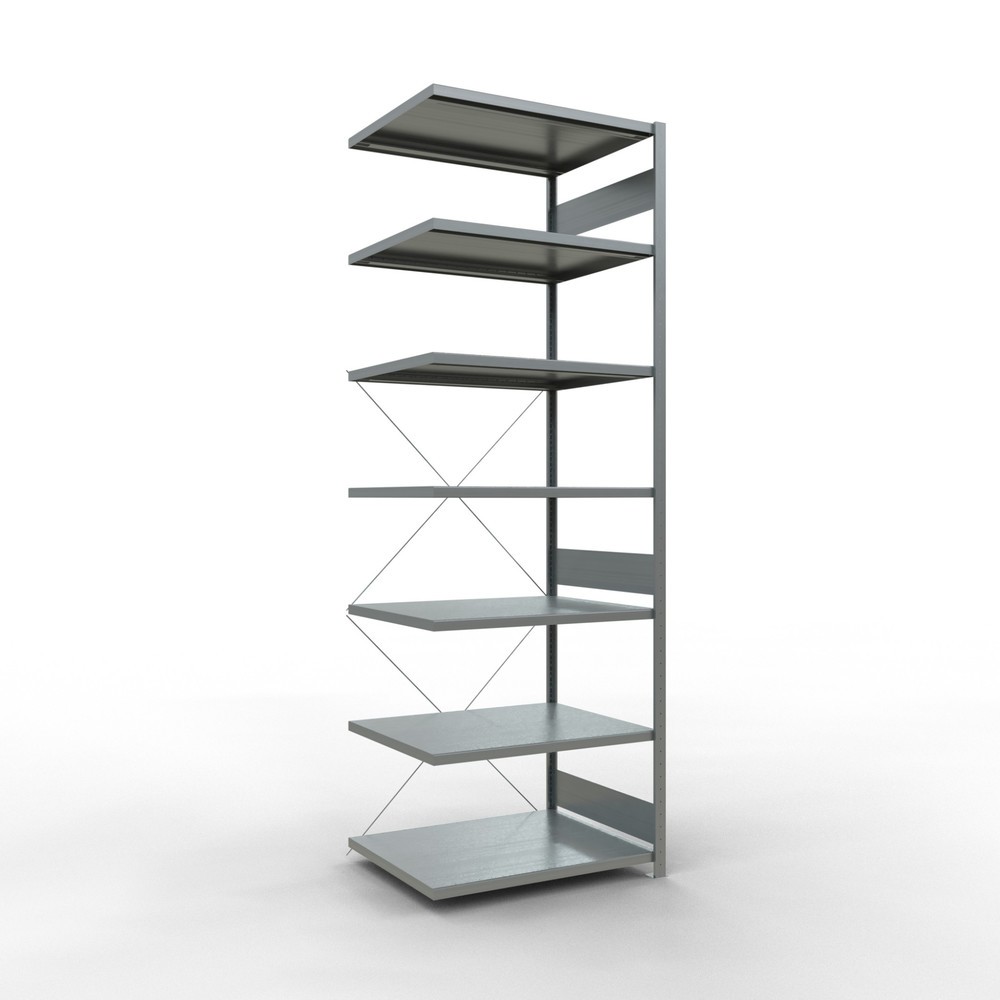 Produktabbildung: SCHULTE Fachbodenregal Steckmontage, AF, FL 330 kg, verzinkt, HxBxT 3.000 x 1.000 x 800 mm
